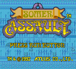 Somer Assault title screen for TurboGrafx-16